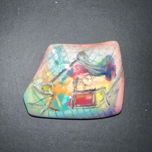 Harris Cies 1992 Abstract Art Brooch - Picture 1 of 3